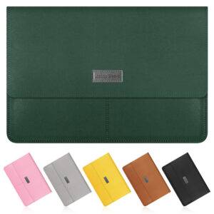 Funda para ordenador de piel sintética elegante de color liso